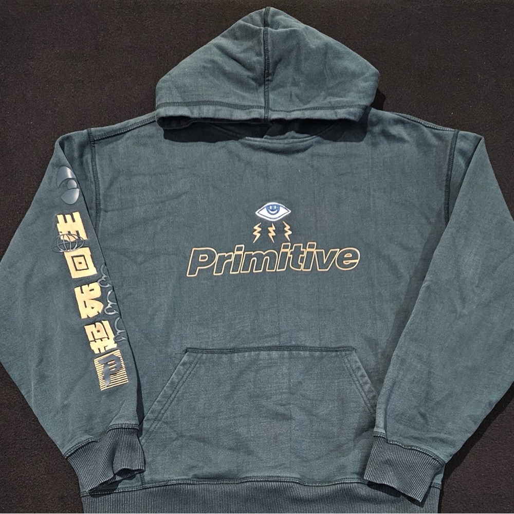 Primitive Skateboards Reboot Vintage Green Hoodie Mens Size Large